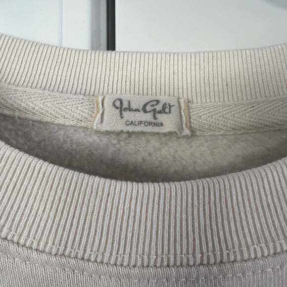 John Galt New York Crewneck Sweatshirt Off White Graphic Pullover - Picture 2 of 4